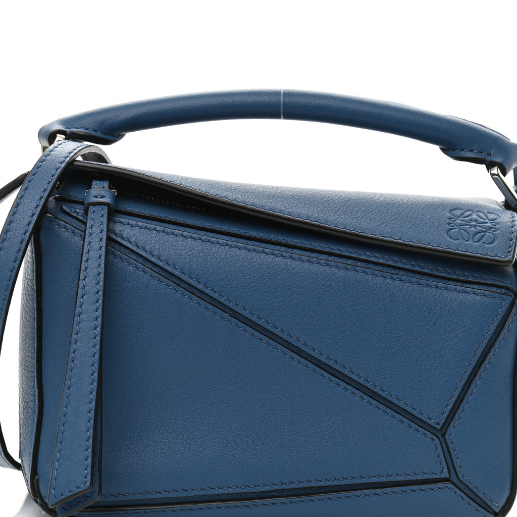 Loewe Calfskin Mini Puzzle Bag Blue