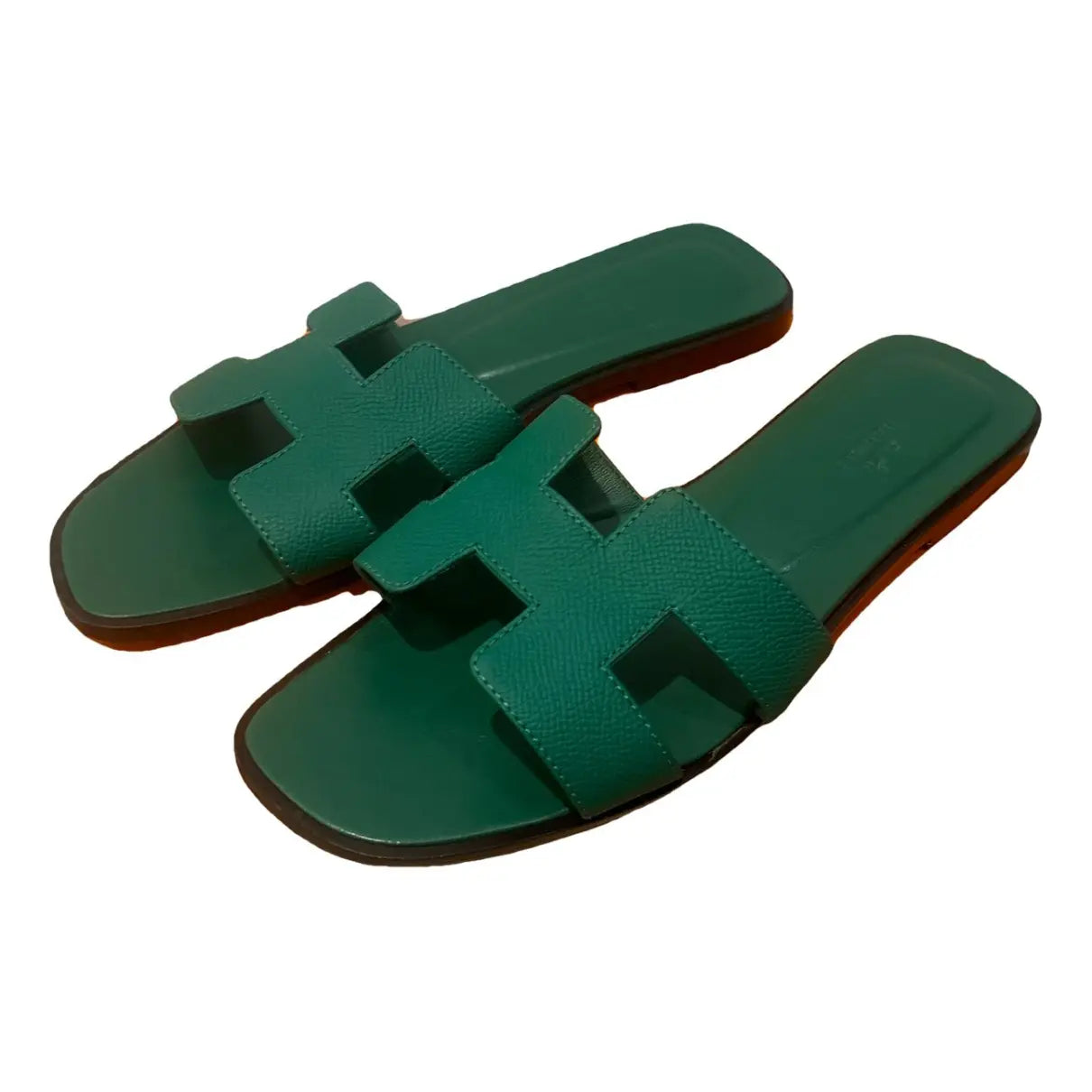 Hermes Green Slippers