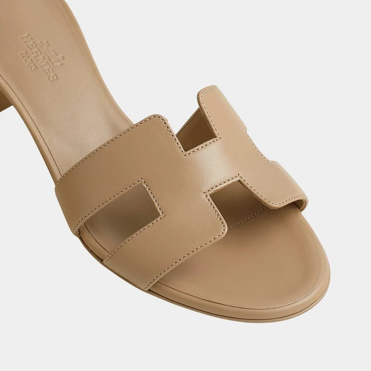 Hermes Oasis Heel Sandals Beige