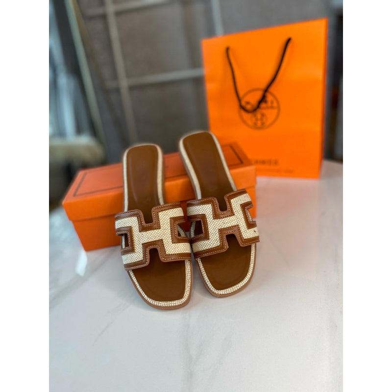 Hermes Oran Sandals Two Tone