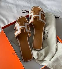 Hermes Oran Sandals Two Tone