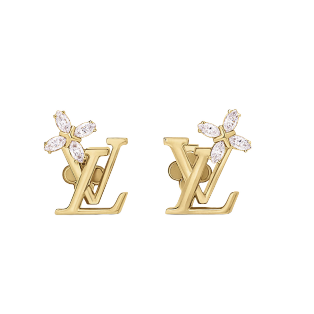 Crystal Gold Stud Earrings