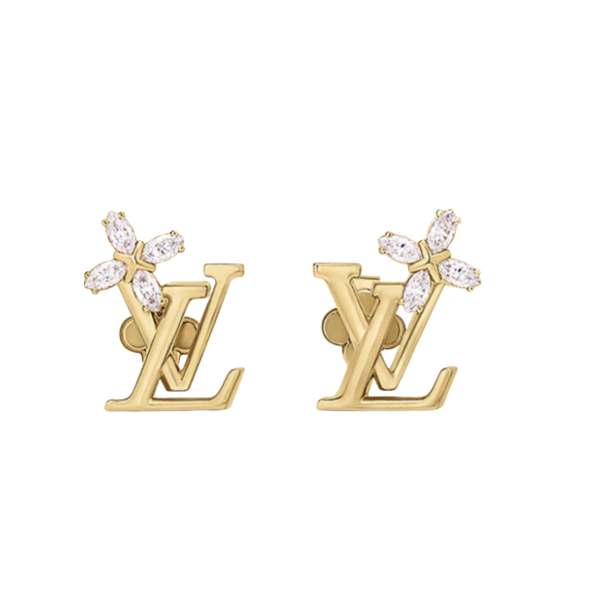 Crystal Gold Stud Earrings