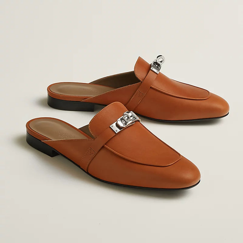 Hermes women's leather flat