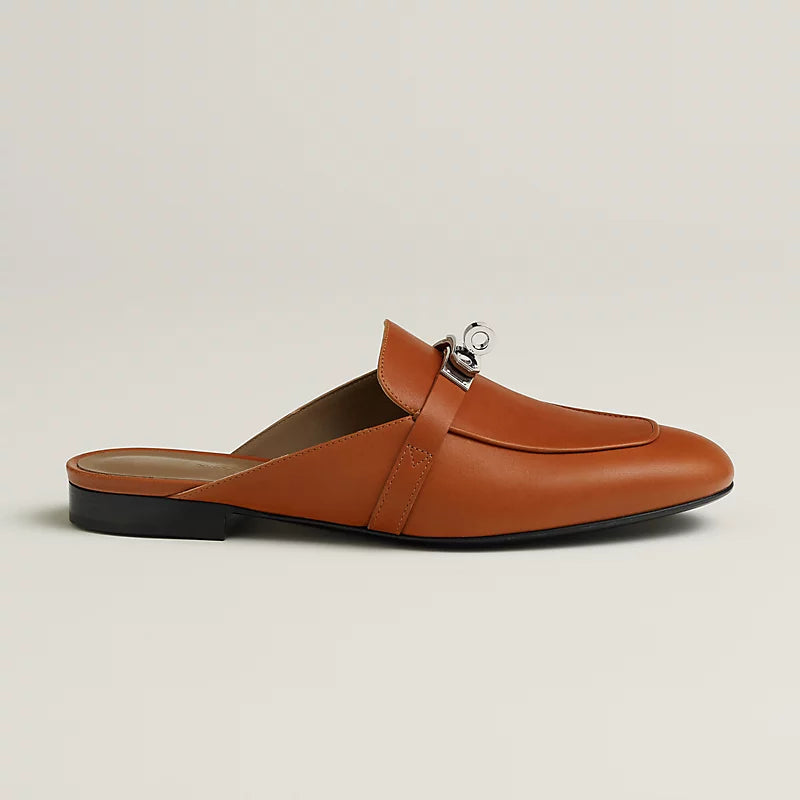 Hermes women's leather flat