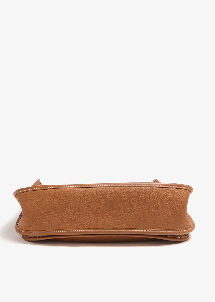 Hermes Gold Clemence Leather Evelyne III PM Bag