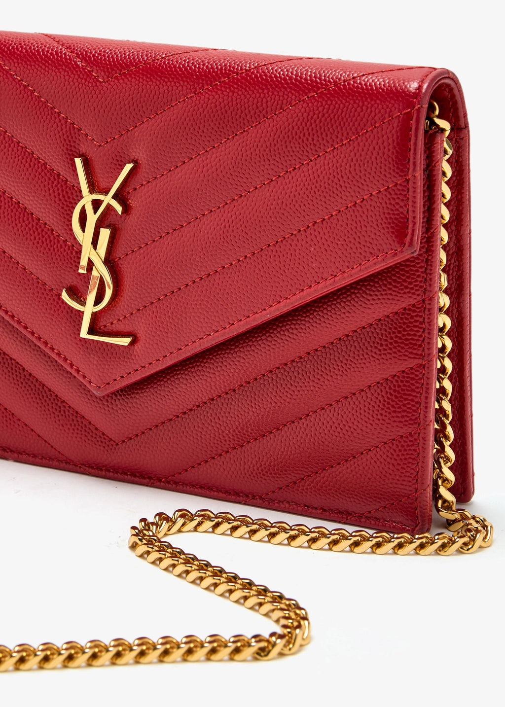 Ysl Red Cassandre chain wallet