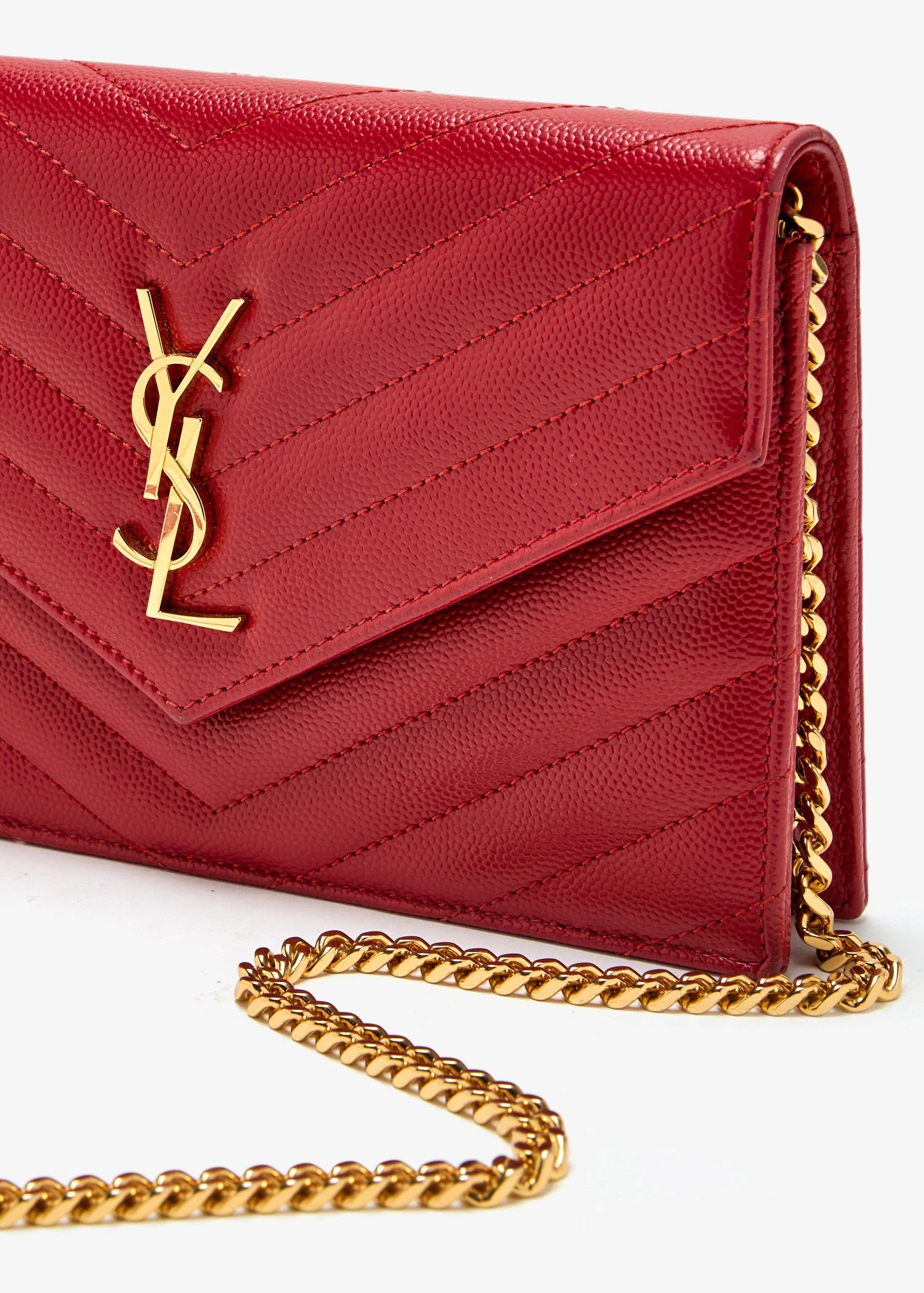 Ysl Red Cassandre chain wallet