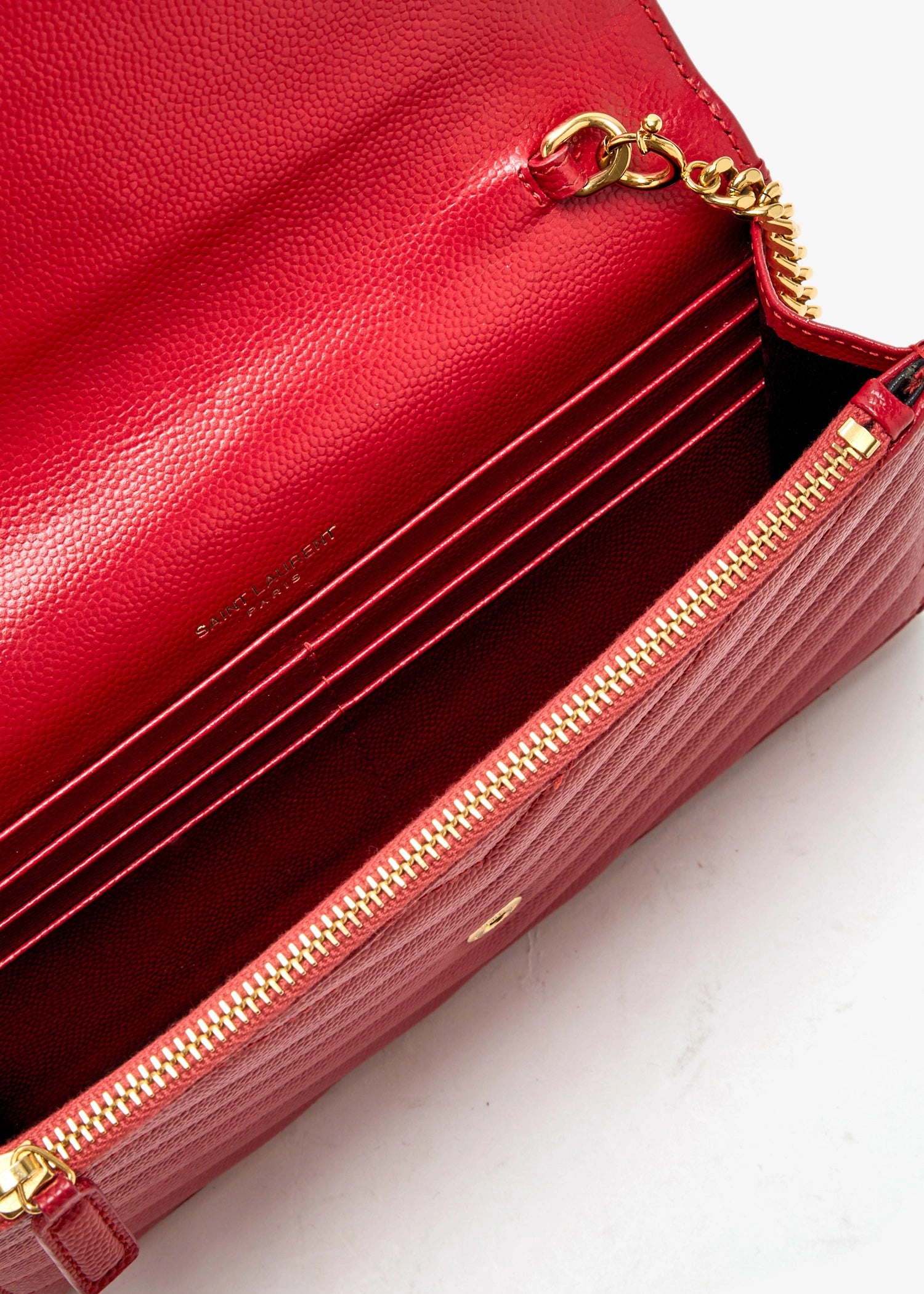 Ysl Red Cassandre chain wallet
