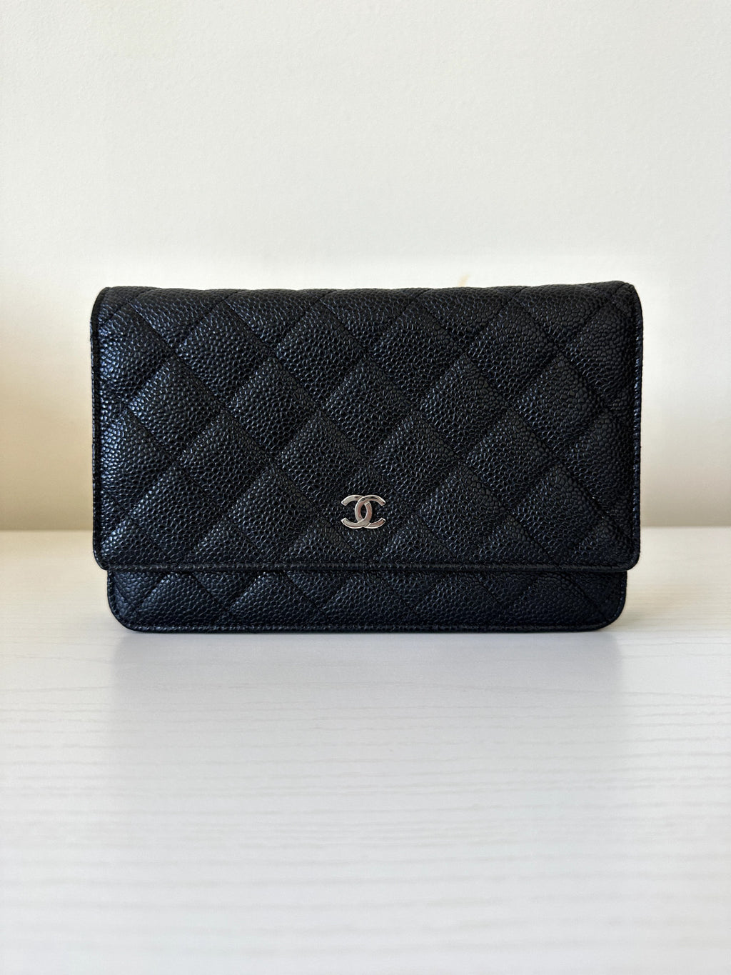 Chanel Classic WOC Silver Black