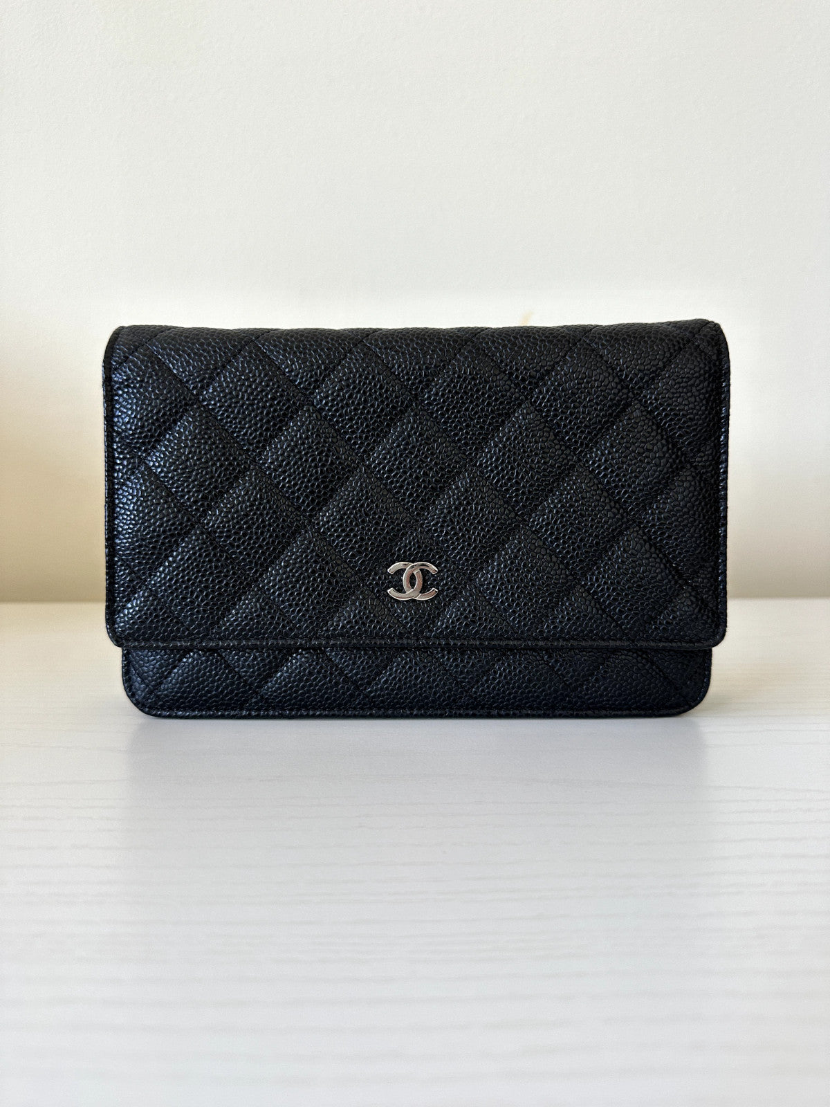 Chanel Classic WOC Silver Black
