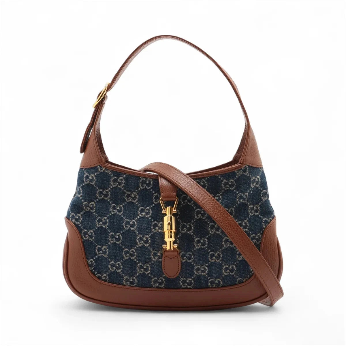 Gucci Jackie denim x leather Shoulder bag