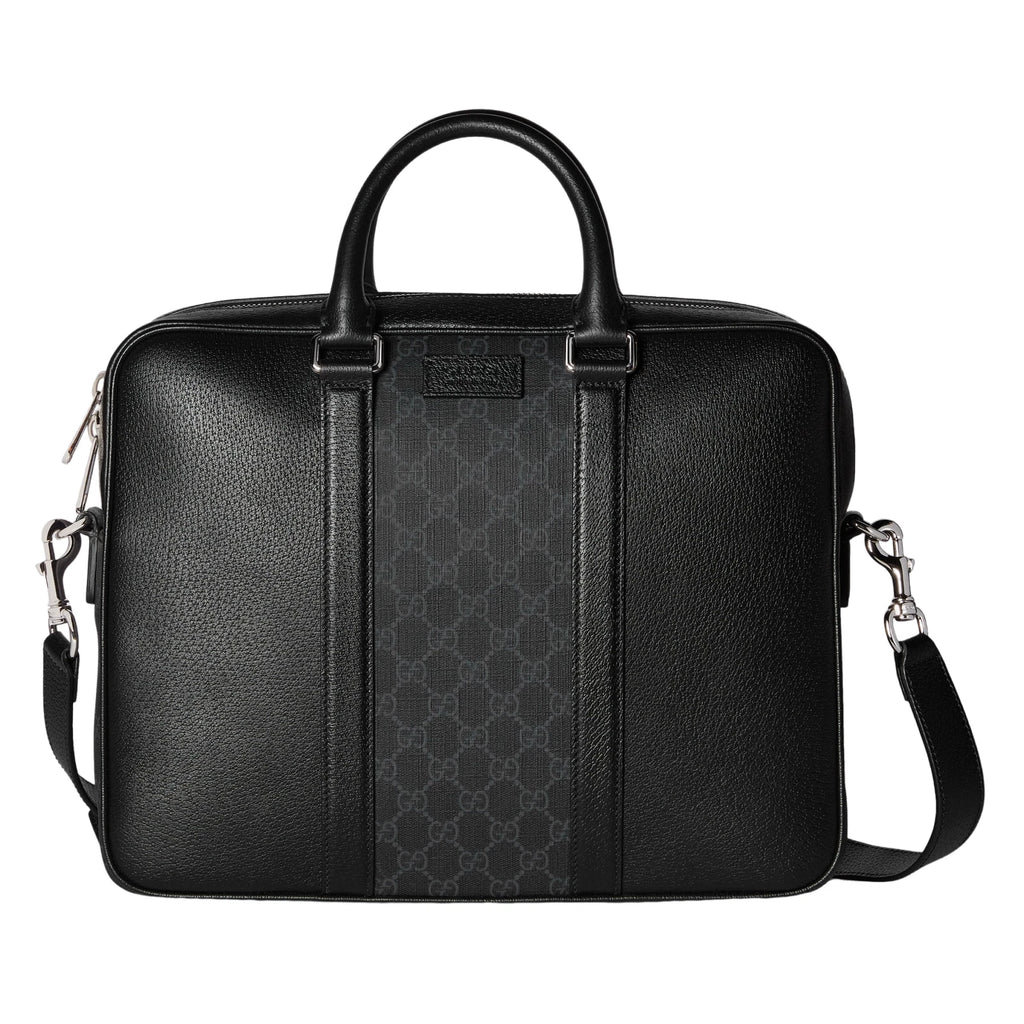 Gucci Black Leather With Tag Medium Briefcase