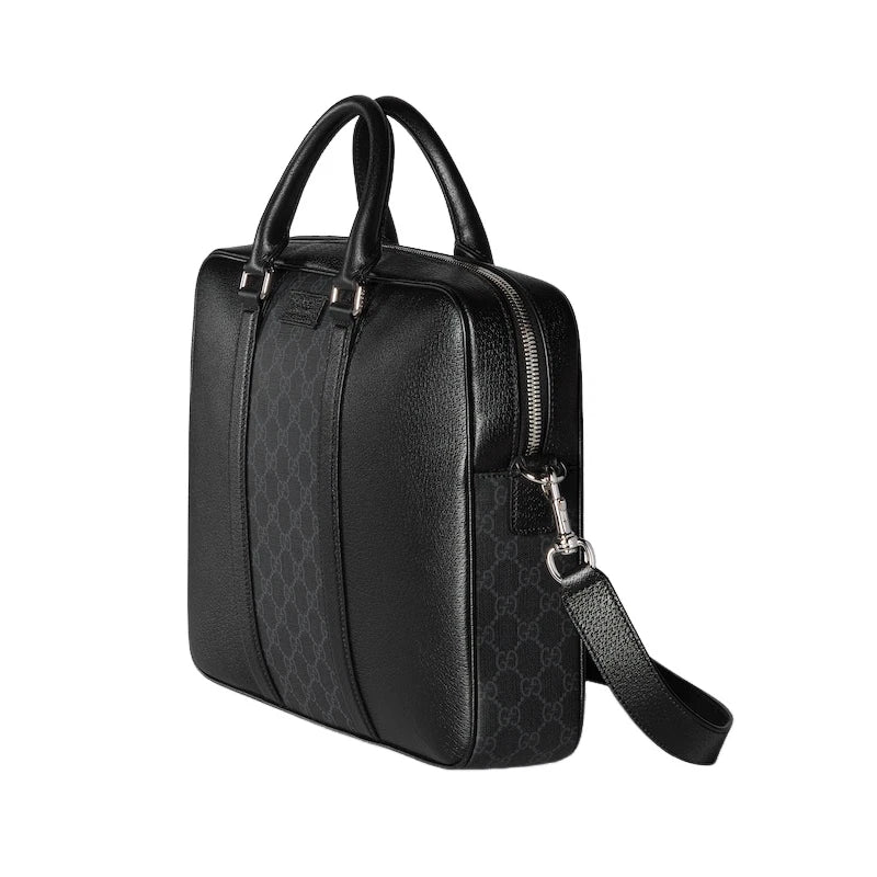 Gucci Black Leather With Tag Medium Briefcase