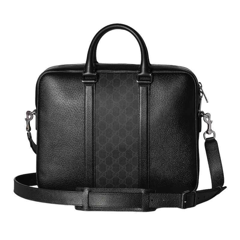 Gucci Black Leather With Tag Medium Briefcase