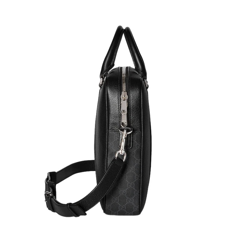Gucci Black Leather With Tag Medium Briefcase