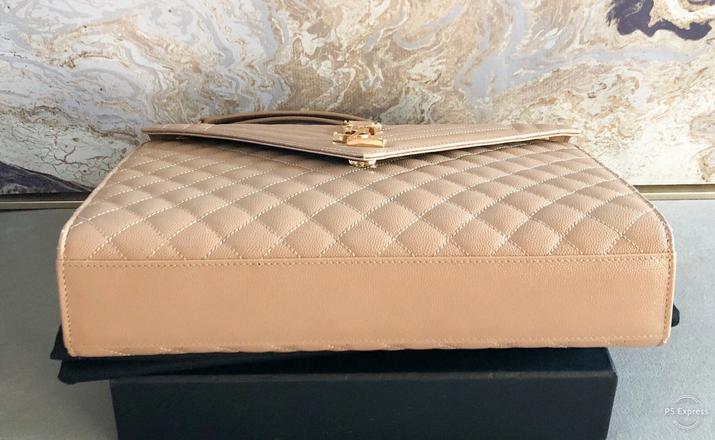 Ysl Matelasse Triqult Monogram Envelope Chain Shoulder Bag
