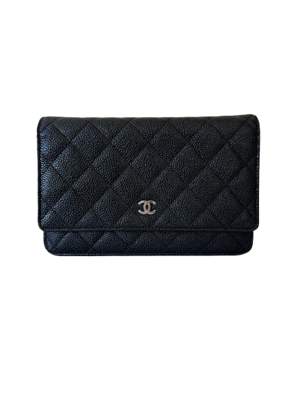 Chanel Classic WOC Silver Black