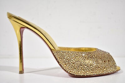 Christian Louboutin Gold Crystal Mules