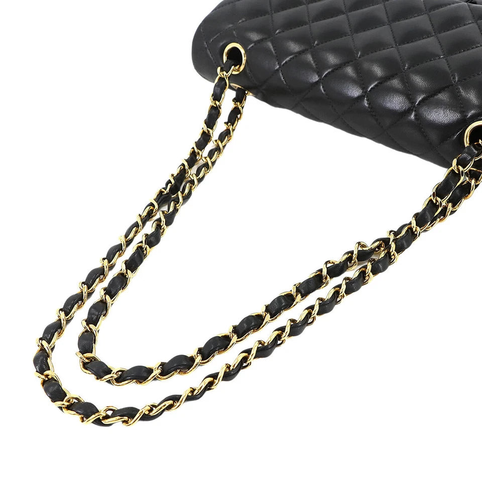CHANEL Matelasse 25 Chain Shoulder Bag Leather Black
