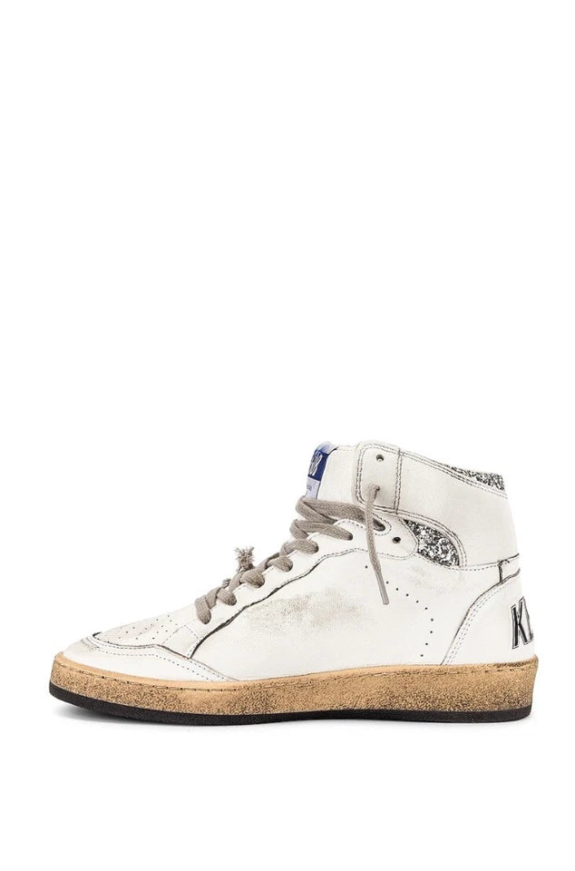 Golden Goose Sky Star Sneaker size High-Top White Silver Glitter