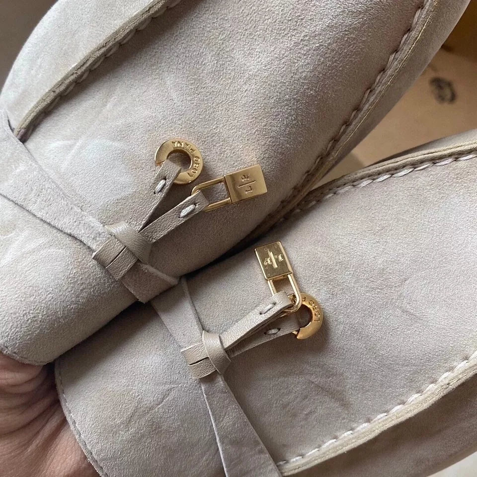 New Women Flat Shoes Khaki Suede Loafers