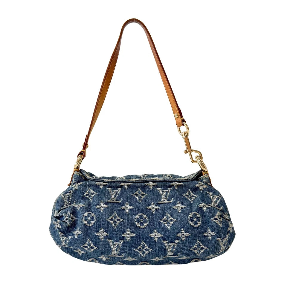 LV Mini Pleaty Blue Denim Bag