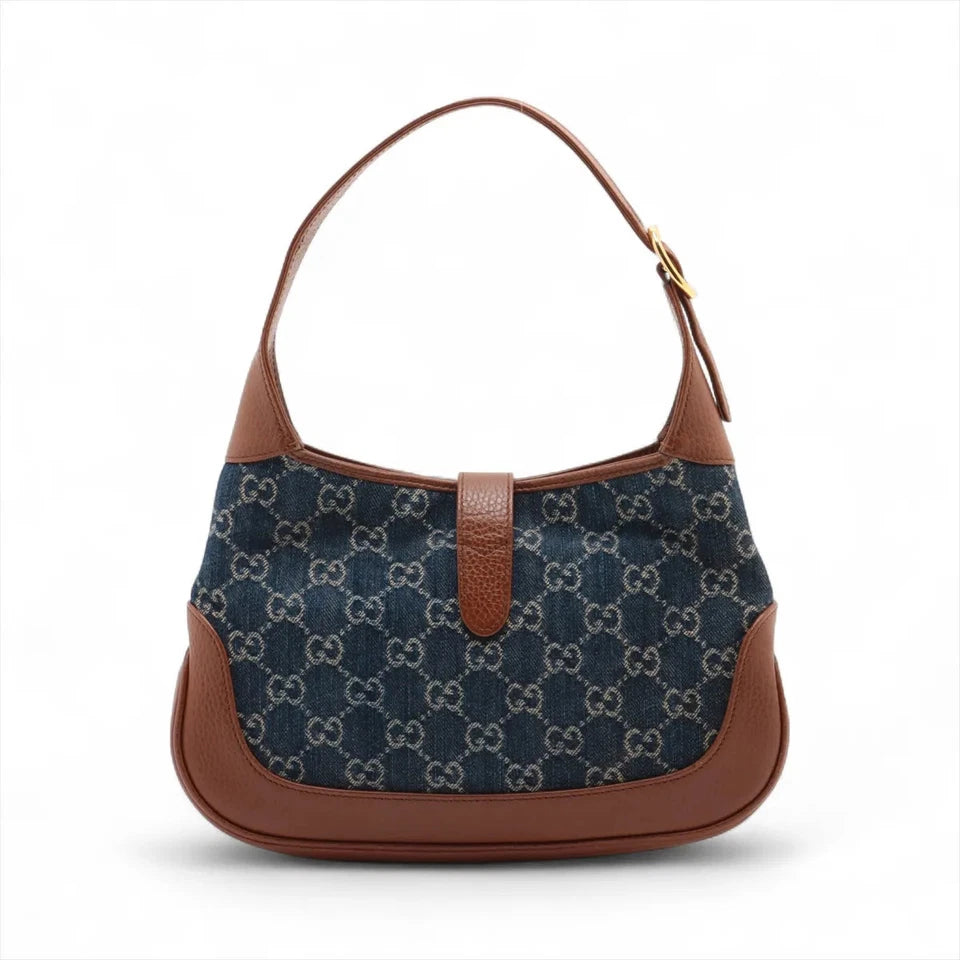 Gucci Jackie denim x leather Shoulder bag