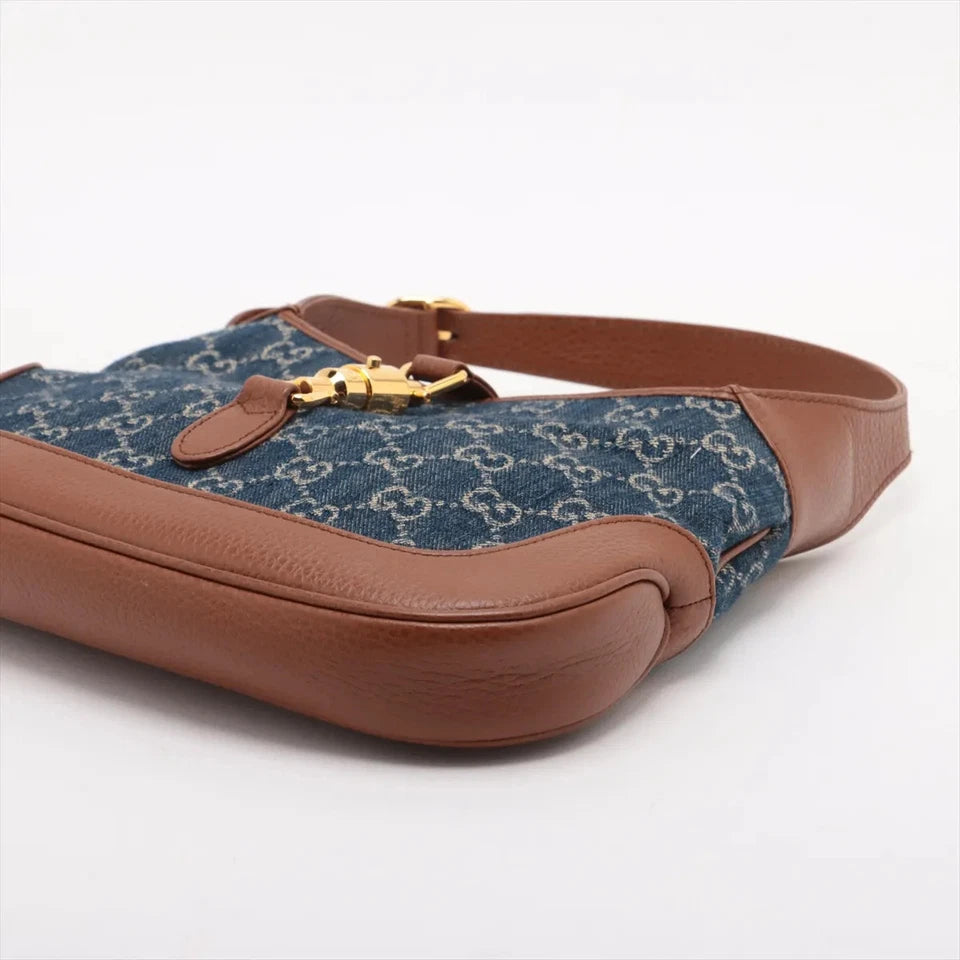 Gucci Jackie denim x leather Shoulder bag