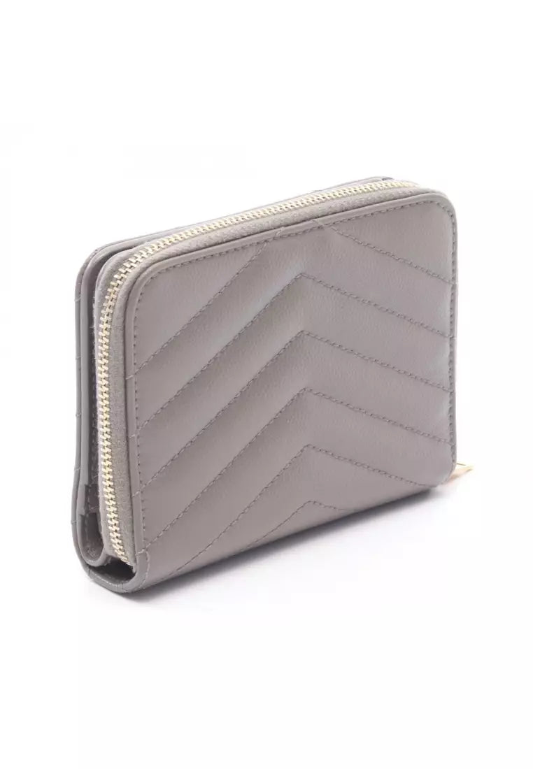 Ysl Paris monogram Bi-fold wallet leather gray