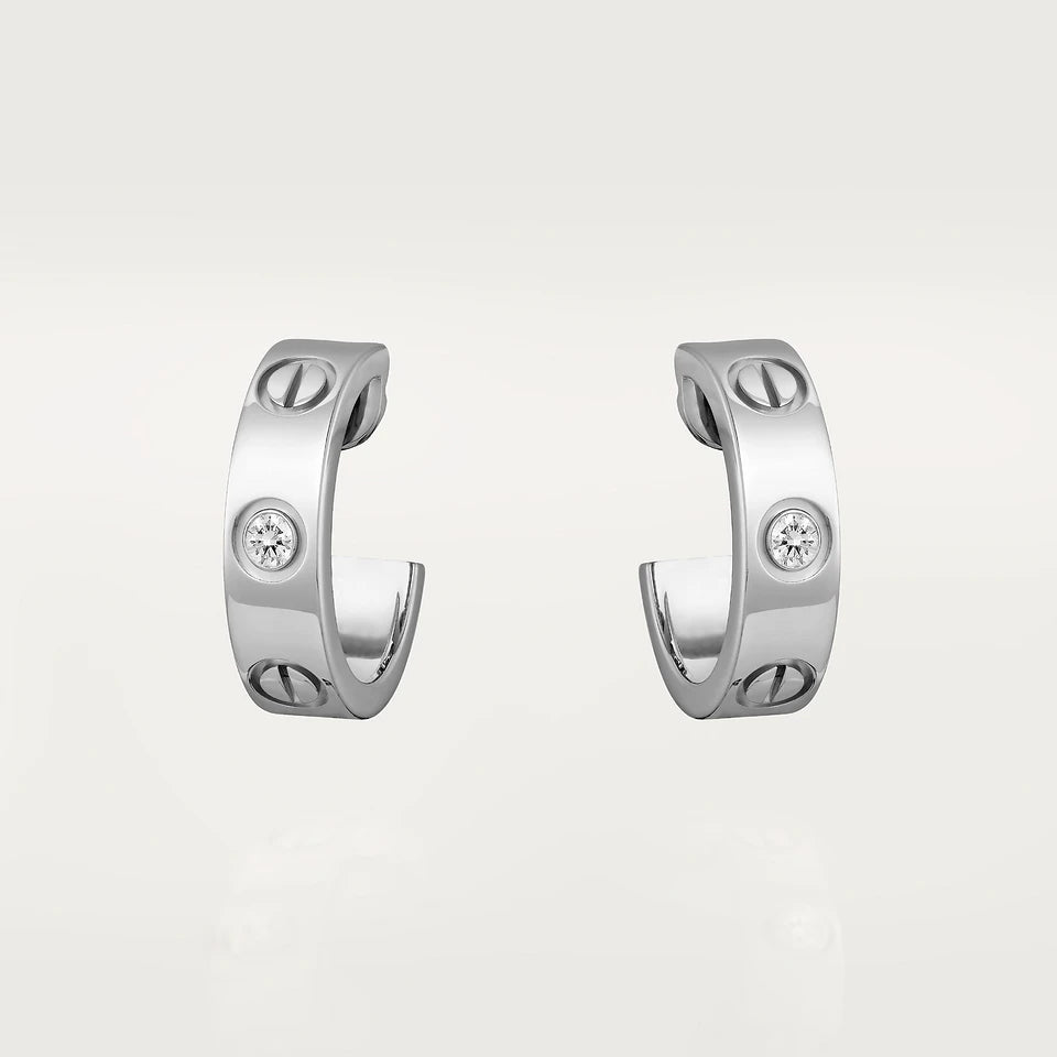 Love earrings, 2 diamonds