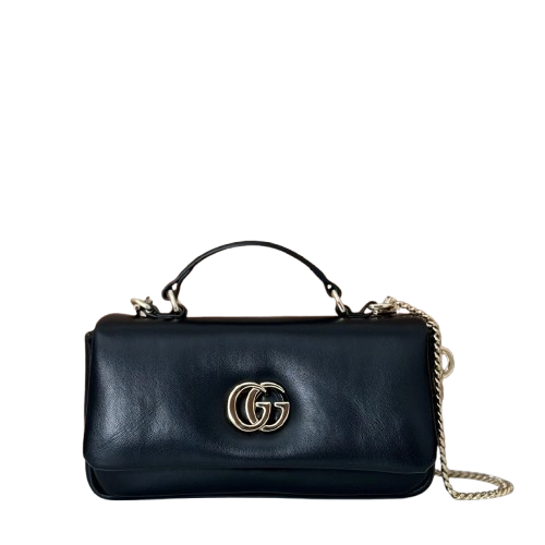 Gucci black gg milano mini top handle bag
