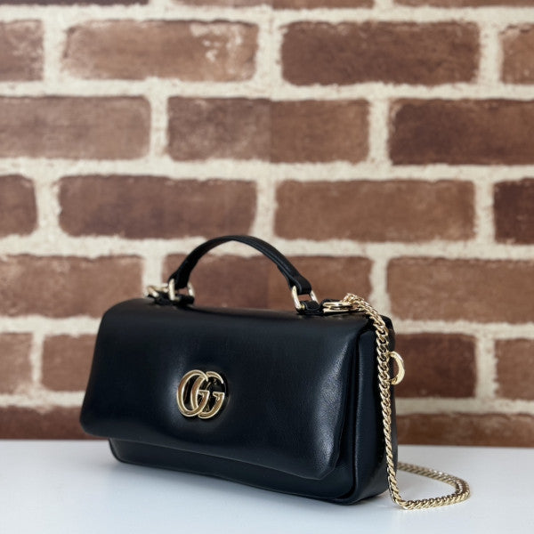 Gucci black gg milano mini top handle bag